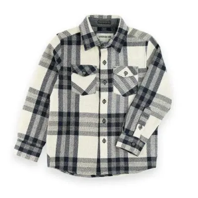 Sovereign Code Kids'  Redwood Button Down Shirt In Cream/dylan Plaid