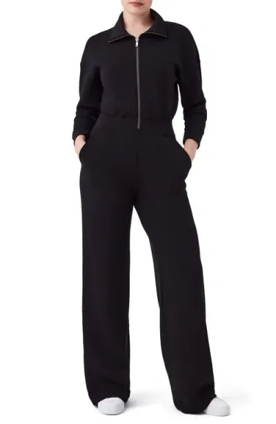 Spanx Aire Wide Leg Jumpsuit In Black