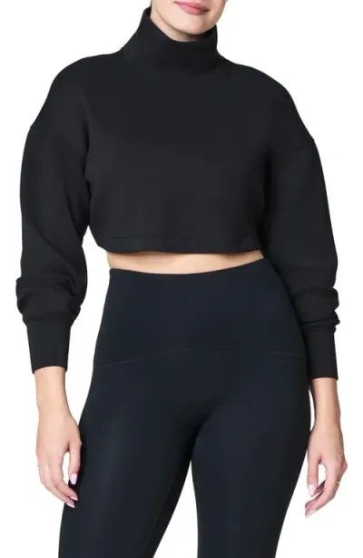 Spanx ® Airessentials Brushed Crop Sweatshirt In Very Black