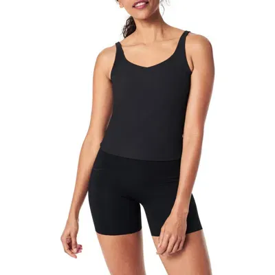 Spanx Contour Rib Shelf Tank In Very Black