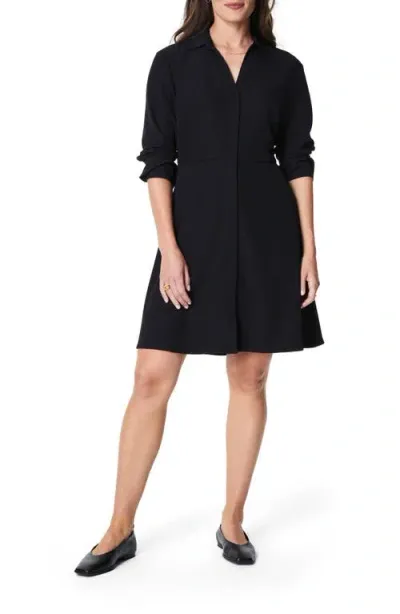 Spanx ® Long Sleeve Crepe Dress In Classic Black