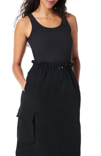 Spanx ® Out Of Office Sleeveless Mixed Media Utility Dress In Very Black