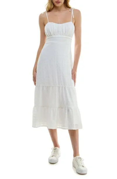 Speechless Textured Tiered Sundress In Off White Jm