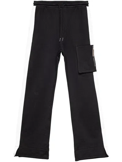 Spencer Badu Striped Cargo Trousers In Black