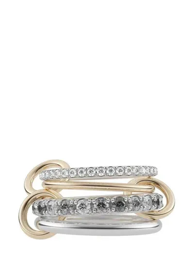 Spinelli Kilcollin 18kt Yellow Gold Arla Diamond Four-link Ring In Gold/silver