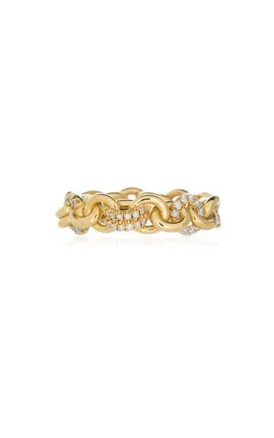 Spinelli Kilcollin Medium Fused Serpents 18k Yellow Gold Diamond Pavé Ring