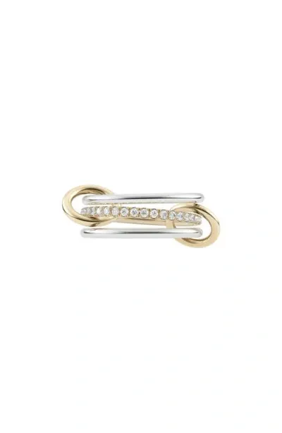 Spinelli Kilcollin Sonny Diamond Linked Rings In Yellow White Gold