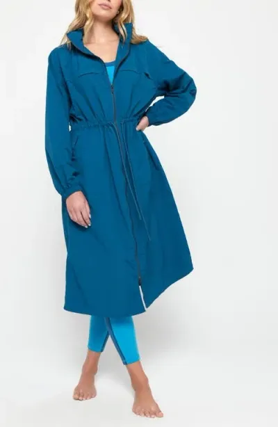 Spiritual Gangster Natasha Full Zip Trench Coat In Topaz