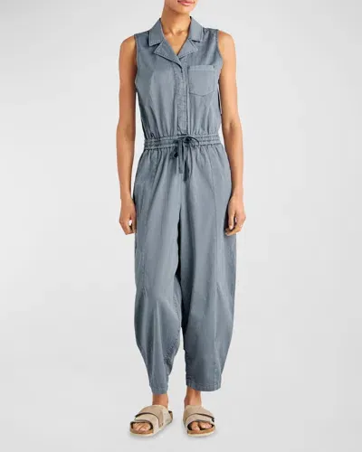 Splendid Carlotta Sleeveless V-neck Barrel-leg Jumpsuit In Storm