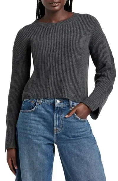 Splendid Elliana Crop Sweater In Heather Shadow