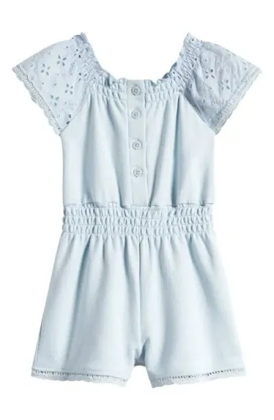 Splendid Babies'  Eyelet Accent Romper In Ocean