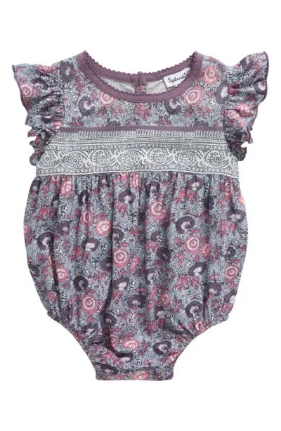 Splendid Babies' Festival Mix Floral Bodysuit In Thistle Multi