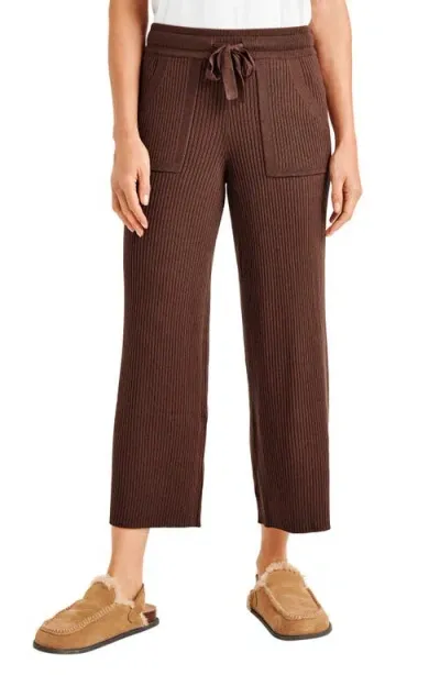 Splendid Georgie Rib Wide Leg Crop Pants In Spice