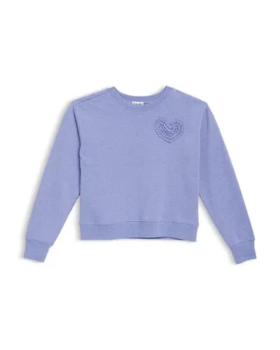 Splendid Girls' Ruffled Hearts Sweatshirt - Big Kid In Myst