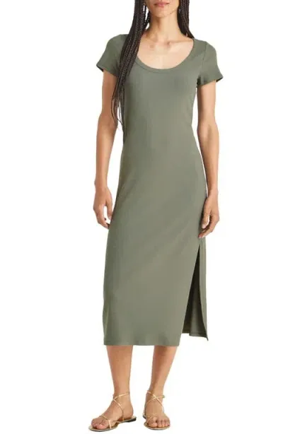 Splendid Iva Rib Midi Dress In Soft Vob