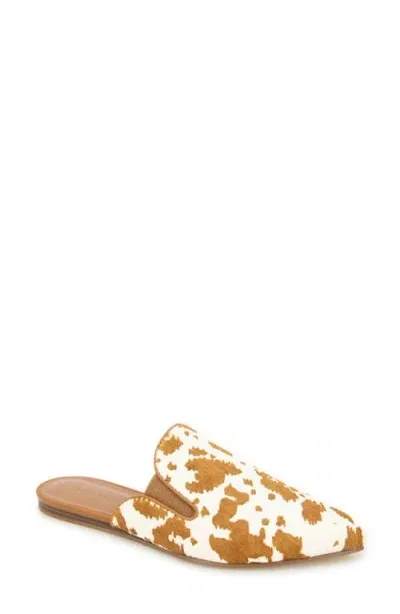 Splendid Liza Mule In Caramel Cow Print