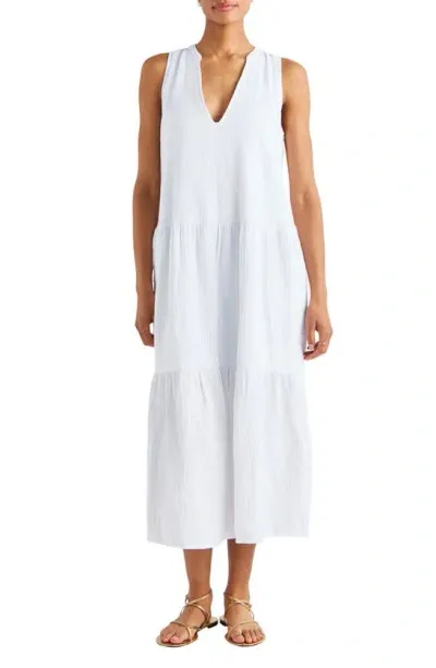 Splendid Sleeveless Cotton Gauze Midi Dress In White