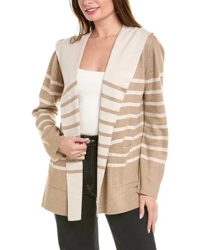 Splendid Sydney Stripe Reversible Cashmere-blend Cardigan In Brown