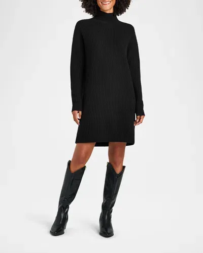 Splendid Tori Cashmere Turtleneck Sweater Dress In Black