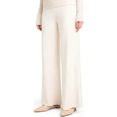 Splendid X Cella Jane Wide Leg Sweater Pants In Snow