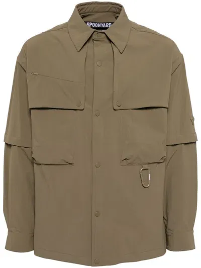 Spoonyard Detachable-sleeve Shirt In Brown