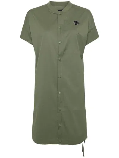 Sport B. By Agnès B. Baseball-collar Shirt Dress In Green