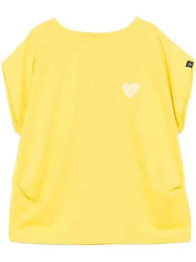 Sport B. By Agnès B. Dino Heart Draped T-shirt In Yellow