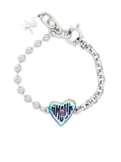 Sport B. By Agnès B. Double Sided Heart Bracelet In Silver