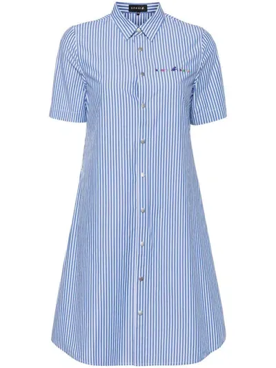 Sport B. By Agnès B. Striped Shirt Dress In Blue