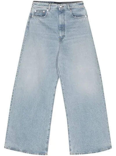 Sport Max Wide Leg Denim Cotton Jeans In Blue