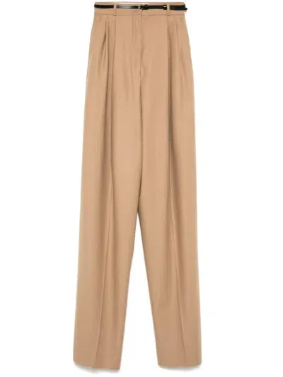 Sport Max Wool Wide Leg Trousers In Neutral