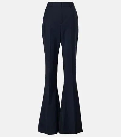 Sportmax Aeroso1234 Wool-blend Flared Pants In Blue