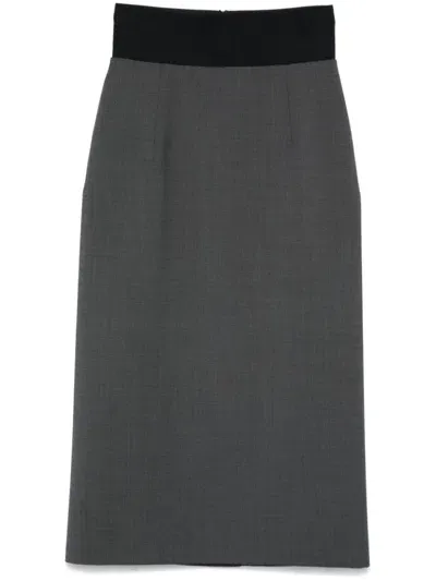 Sportmax Anny Midi Skirt In Grey