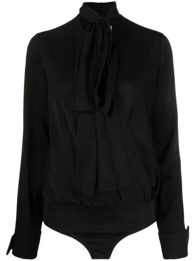 Sportmax Bow-detail Body Blouse In Black