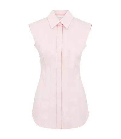 Sportmax Buttoned Sleeveless Shirt In Pink