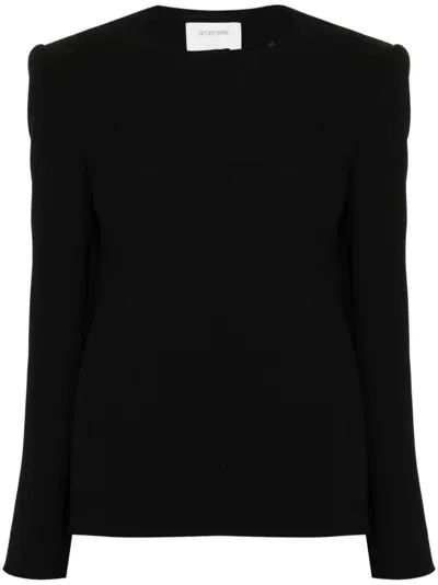 Sportmax Fashion Tailored Collarless Jacket In Black