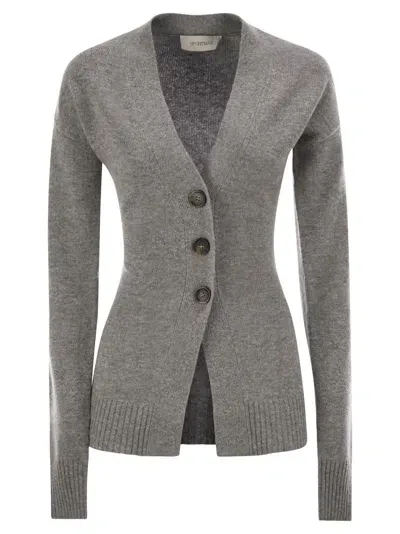 Sportmax Gondola - Wool And Cashmere Cardigan In Grey