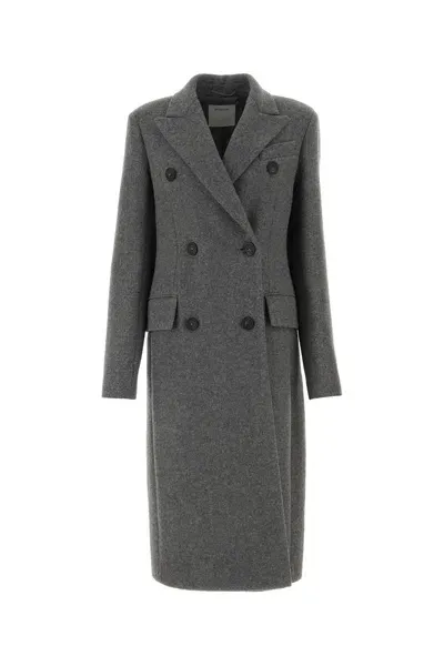 Sportmax Grey Wool Blend Adua Coat In Grigio