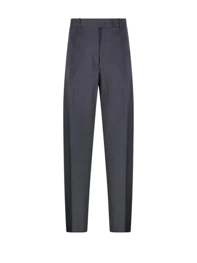 Sportmax High Waist Straight Leg Trousers In Gray