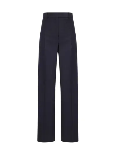 Sportmax High Waist Straight Leg Trousers In Blue