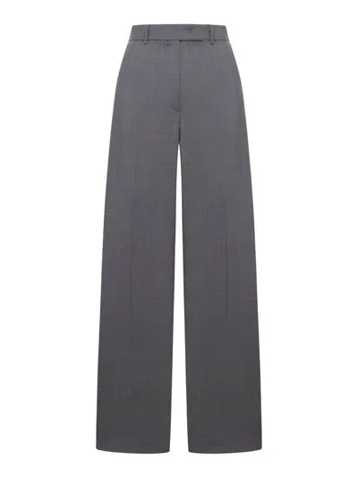 Sportmax High Waist Straight Leg Trousers In Grey