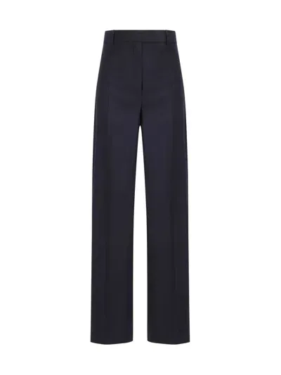 Sportmax High Waist Straight Leg Trousers In Navy