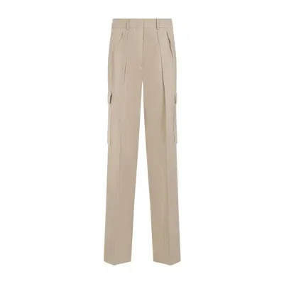 Sportmax High Waist Straight Leg Trousers In Neutrals