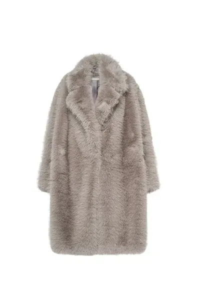 Sportmax Manico Faux Fur Coat In Grey