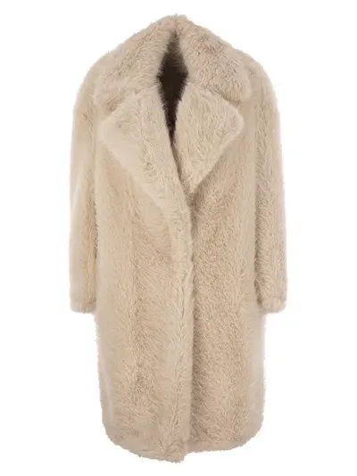 Sportmax Manico Coat In Faux Fur In Pink