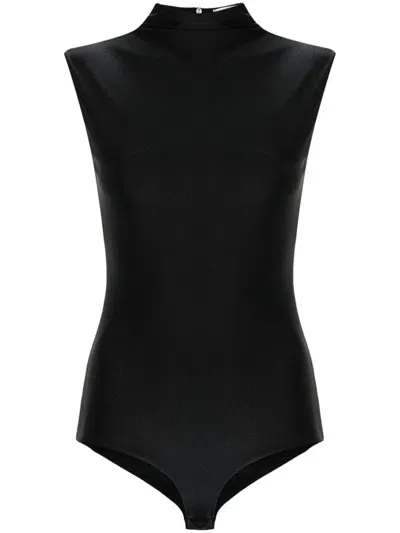 Sportmax Mock-neck Bodysuit In Black