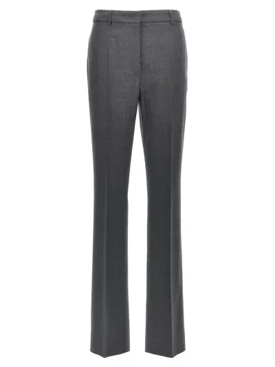 Sportmax Pressed-crease Tapered-leg Trousers In Grey