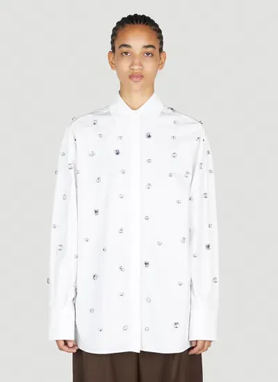 Sportmax Nordica Crystal Embellished Shirt In White