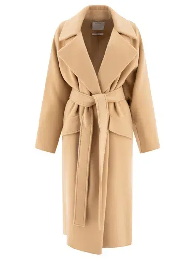 Sportmax Orense Belted Long In Beige