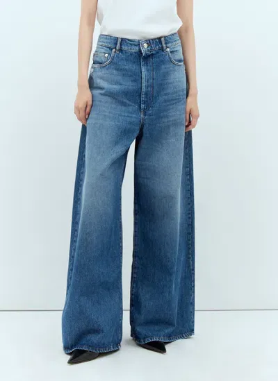 Sportmax Oversized Low-rise Jeans In Blue